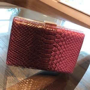 Purple faux alligator Banana Republic clutch